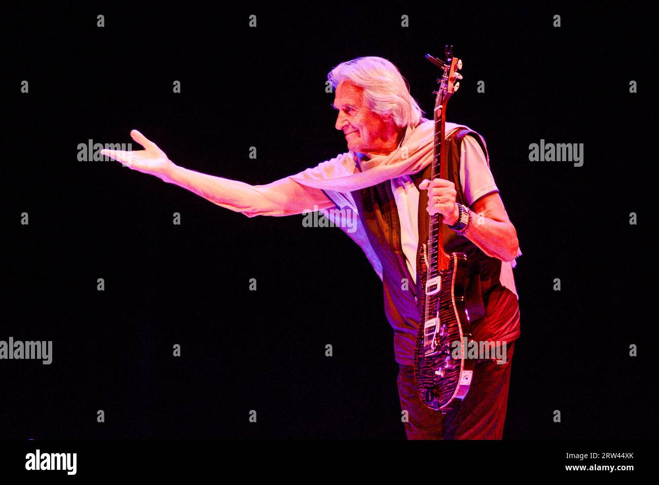 John McLaughlin of Shakti performs at Arlene Schnitzer Concert Hall in Portland, Oregon, USA on 5 September 5, 2023. Photo ©Anthony Pidgeon Stock Photo