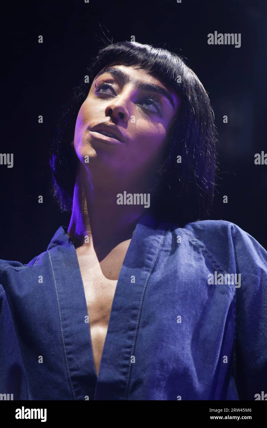 Bretigny sur Orge, France. 16th Sep, 2023. Bilal Hassani performs on the ZEBROCK Nina Simone stage during the Fete of Humanite on September 16, 2023 in Bretigny sur Orge, France. Credit: Bernard Menigault/Alamy Live News Stock Photo