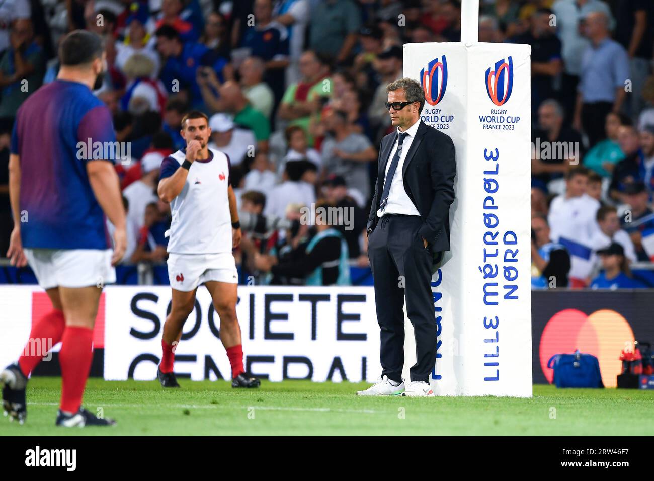 Paris, France. 14th Sep, 2023. Coach Fabien Galthie during the Rugby union World Cup RWC 2023, Pool A match between France and Uruguay at Stade Pierre Mauroy on September 14, 2023 in Lille, France. Credit: Victor Joly/Alamy Live News Stock Photo