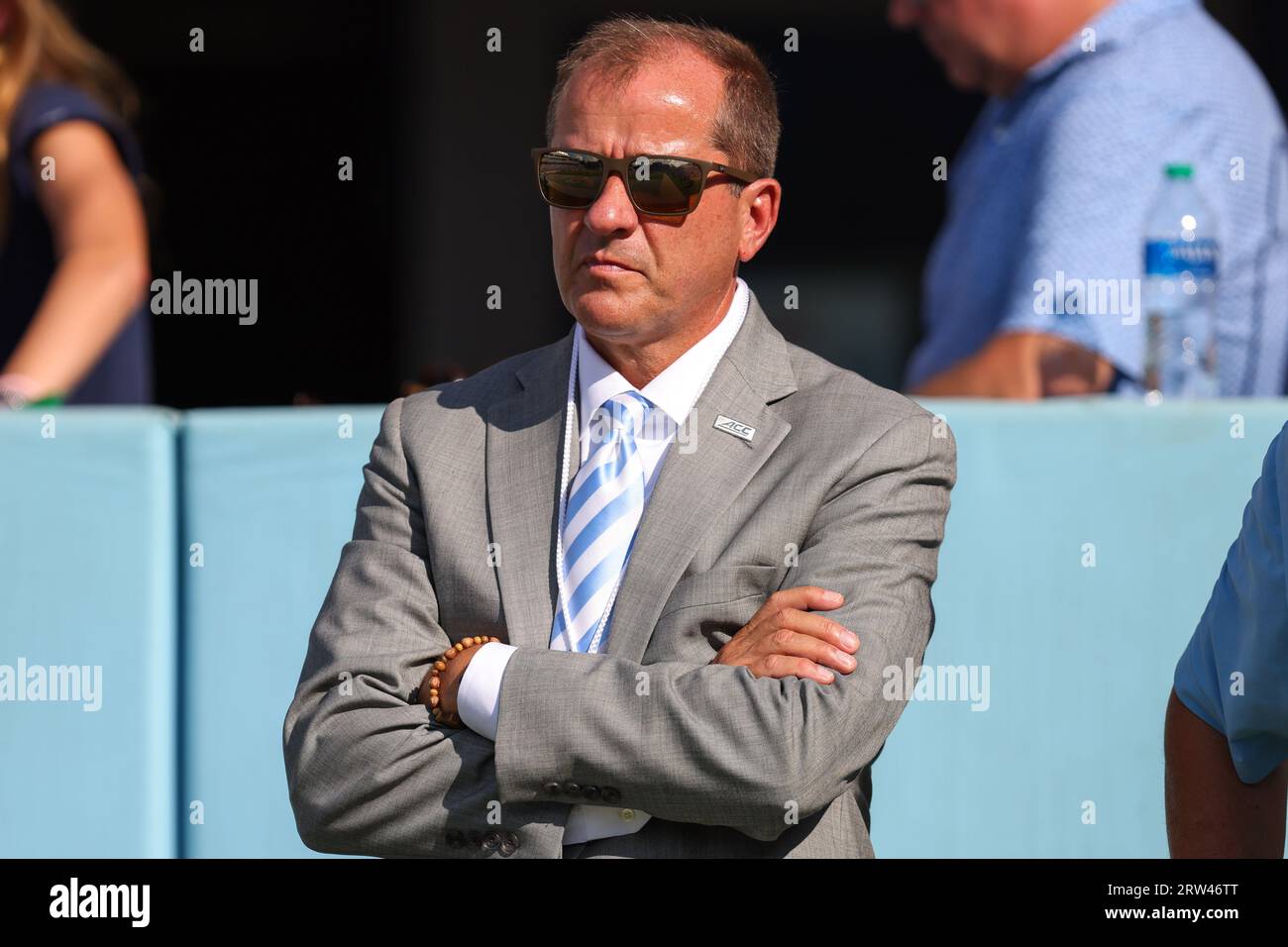 Chapel Hill, North Carolina, USA. 16th Sep, 2023. Atlantic Coast Conference commissioner Jim Phillips looks on during the NCAA football game between the Minnesota Golden Gophers and North Carolina Tar Heels at Kenan Memorial Stadium in Chapel Hill, North Carolina. Greg Atkins/CSM/Alamy Live News Credit: Cal Sport Media/Alamy Live News Stock Photo