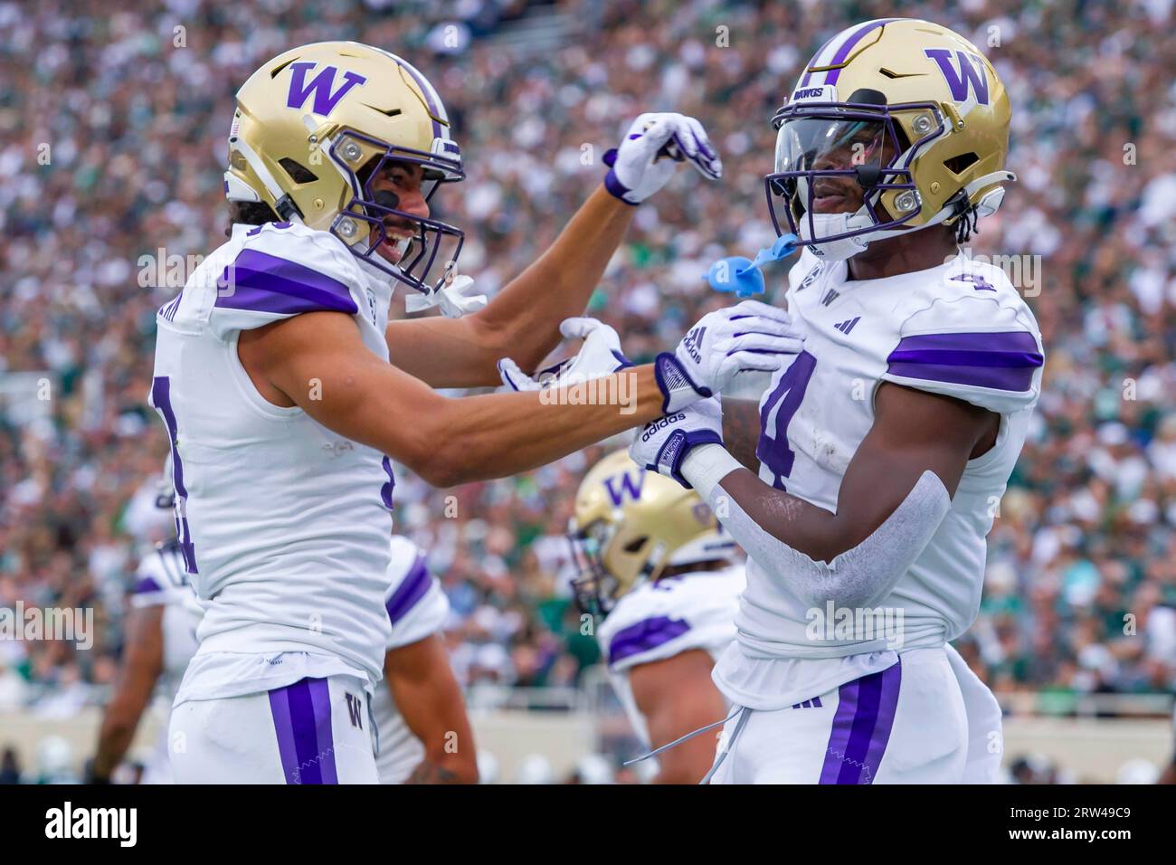 East Lansing, Michigan, USA. 16th Sep, 2023. Washington Wide Receiver ...