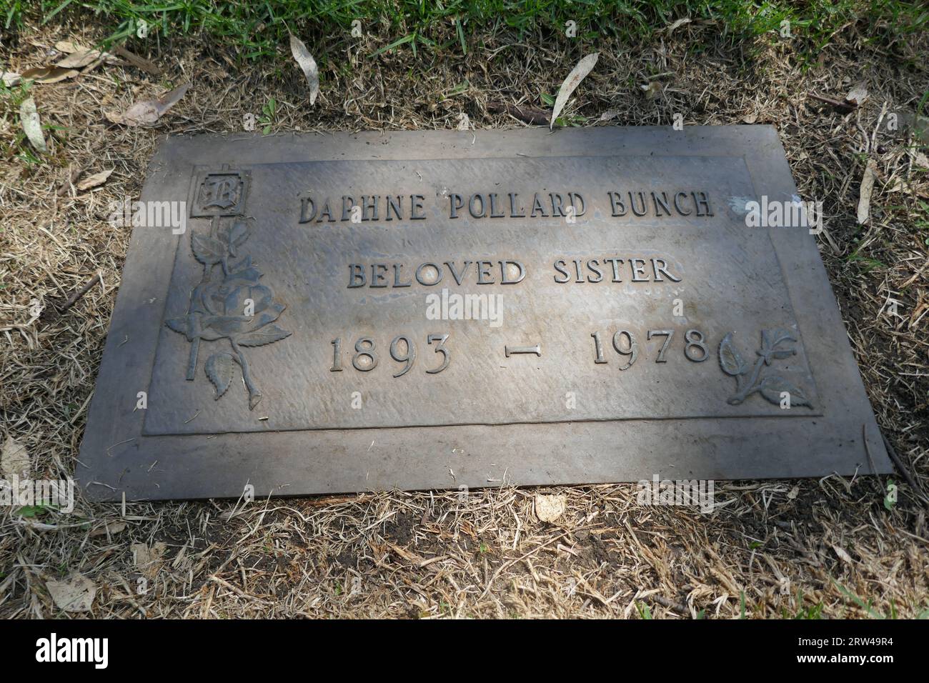 Los Angeles, California, USA 14th September 2023 Actress Daphne Pollard Grave in Churchyard at Forest Lawn Memorial Park Hollywood Hills on September 14, 2023 in Los Angeles, California, USA. Photo by Barry King/Alamy Stock Photo Stock Photo