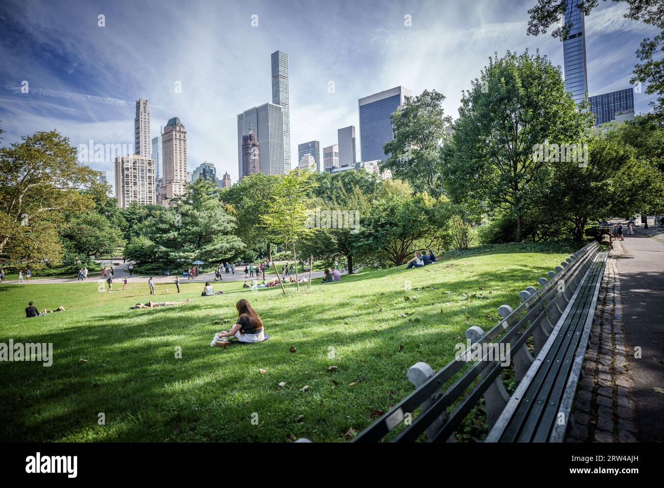 New York, USA. 16th Sep, 2023. People spend Saturday in Central Park in