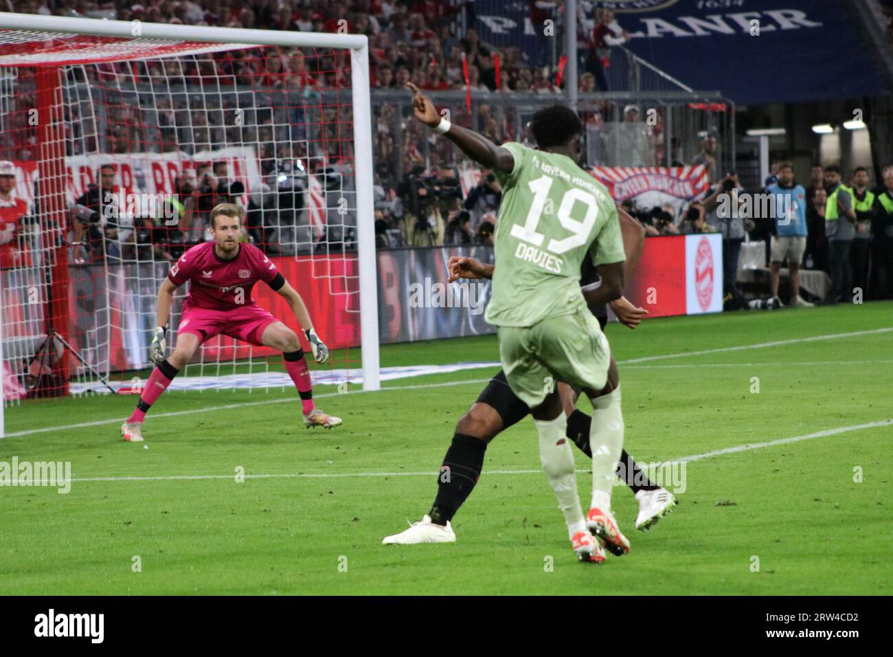 MUNICH, Germany. , . during the Bundesliga Football match between Fc Bayern Muenchen and BAYER 04 LEVERKUSEN at the Allianz Arena in Munich on 15. September 2023, Germany. DFL, Fussball, 2:2, (Photo and copyright @ ATP images/Arthur THILL (THILL Arthur/ATP/SPP) Credit: SPP Sport Press Photo. /Alamy Live News Stock Photo