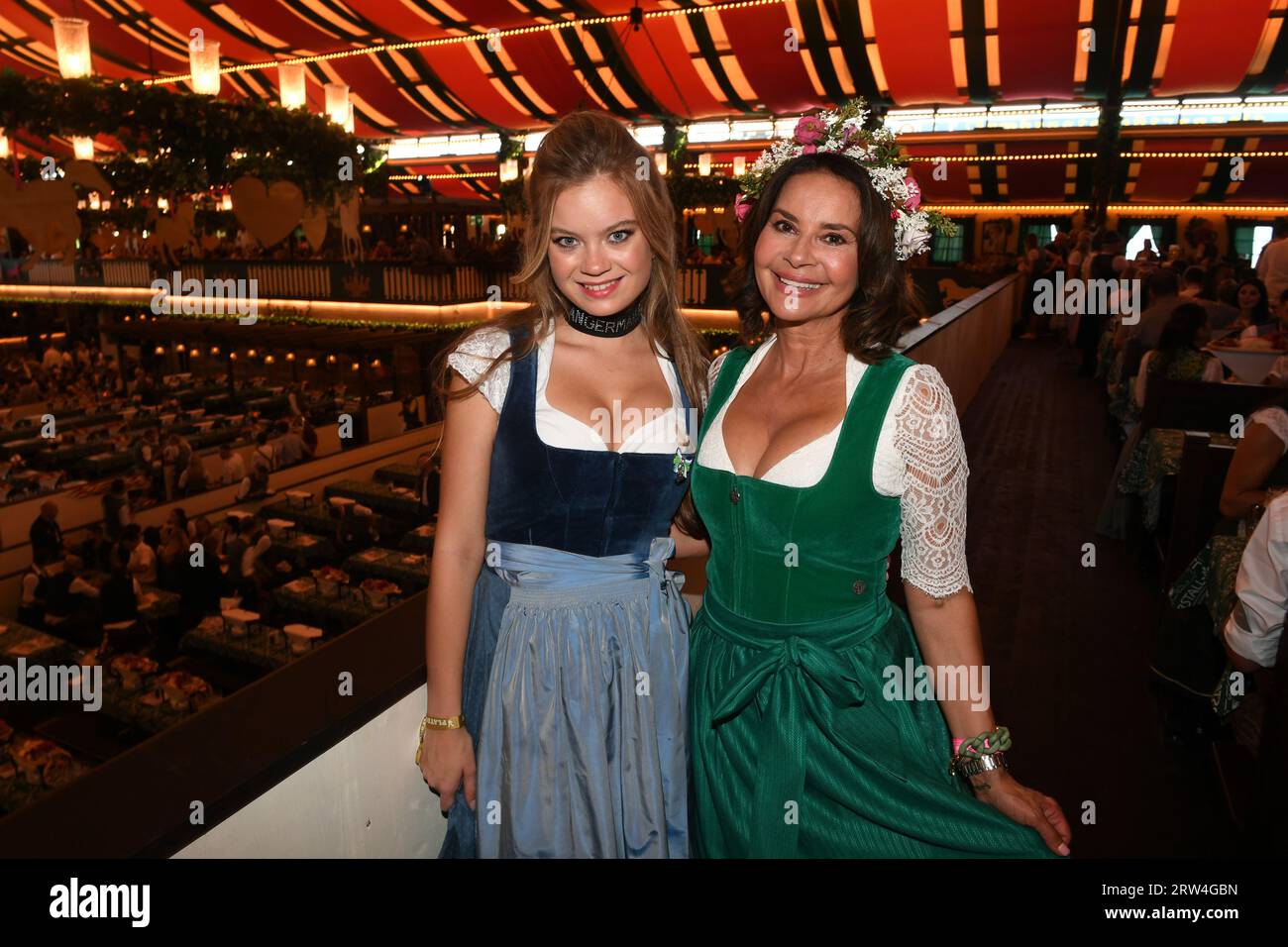 Munich, Germany. 16th Sep, 2023. Laura Langas (l), the Wiesnplaymate