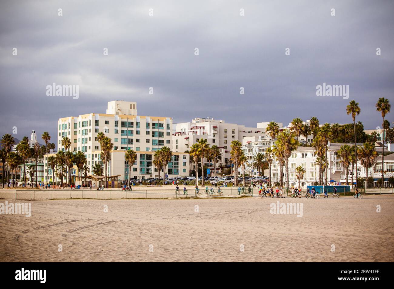 Picture of Houses and condos line the Santa Monica beach front close to Santa ...