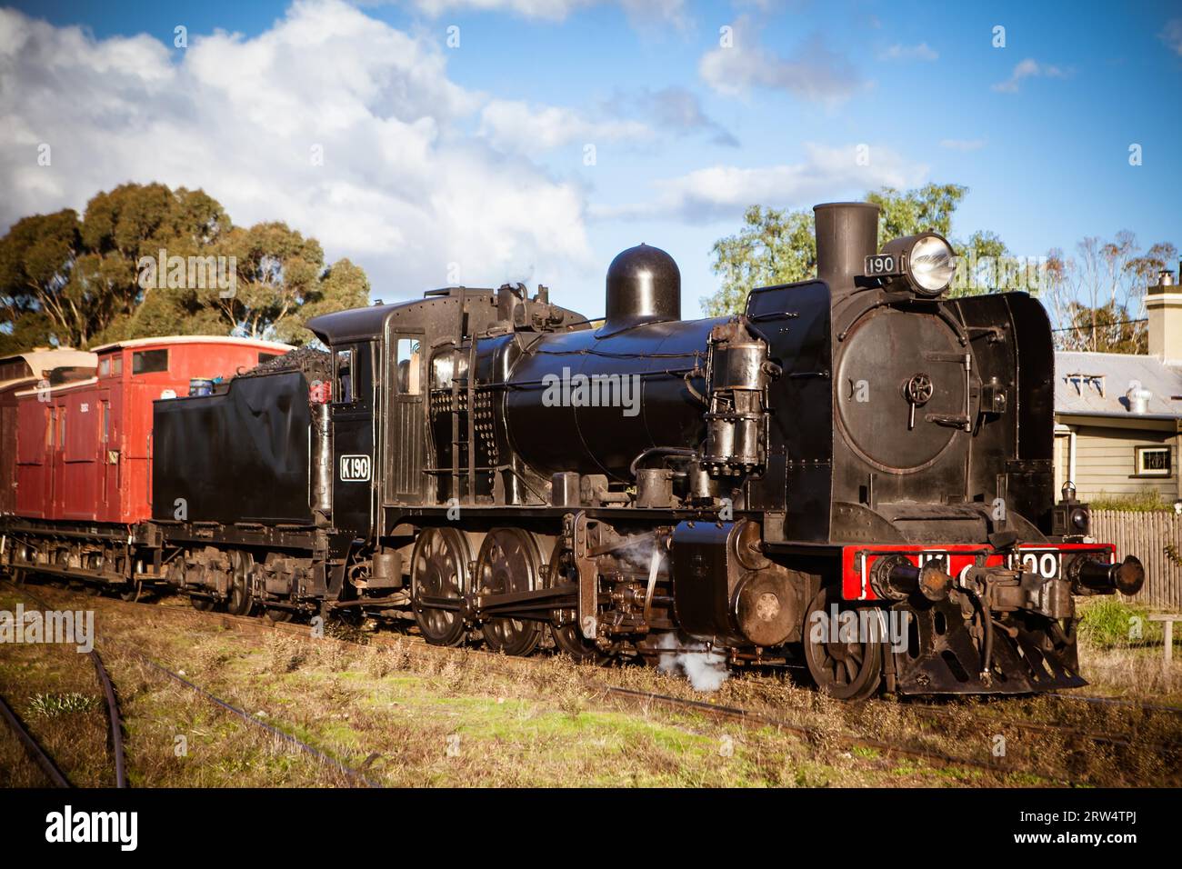 A steam engine from Victorian Goldfields Railway in Maldon, Victoria