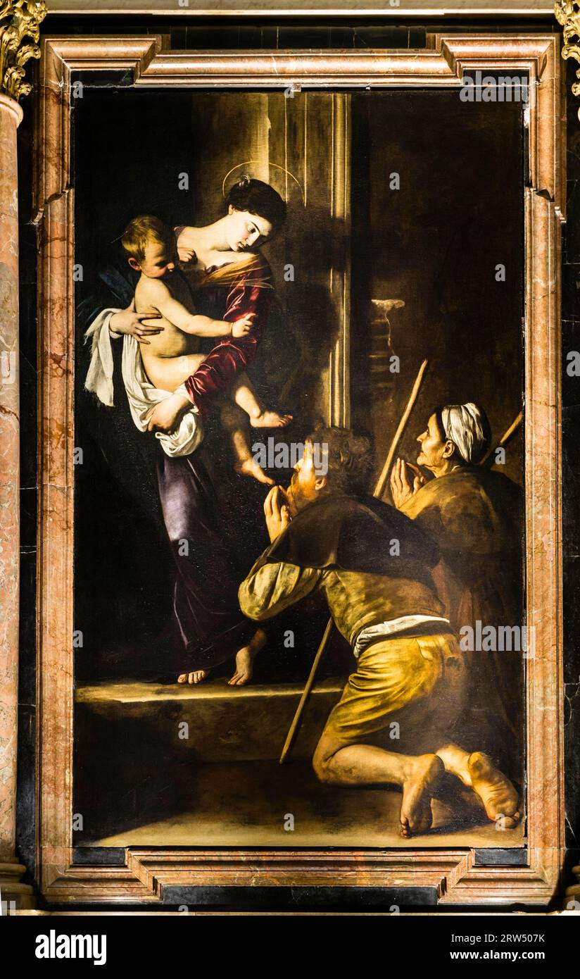 Altarpiece Madonna di Pellegrini 1605 by Michelangelo Merisi da ...