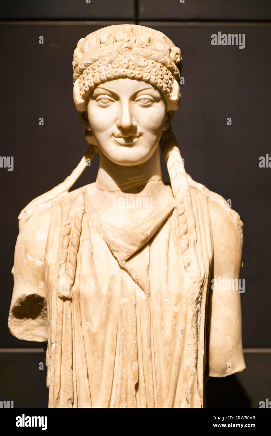 Roman statue of the Caryatid, Capitoline Museums, Capitol, Rome, Lazio, Italy Stock Photo