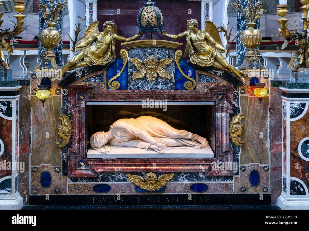 Sculpture of Saint Cecilia, Santa Cecilia, major work by the early ...