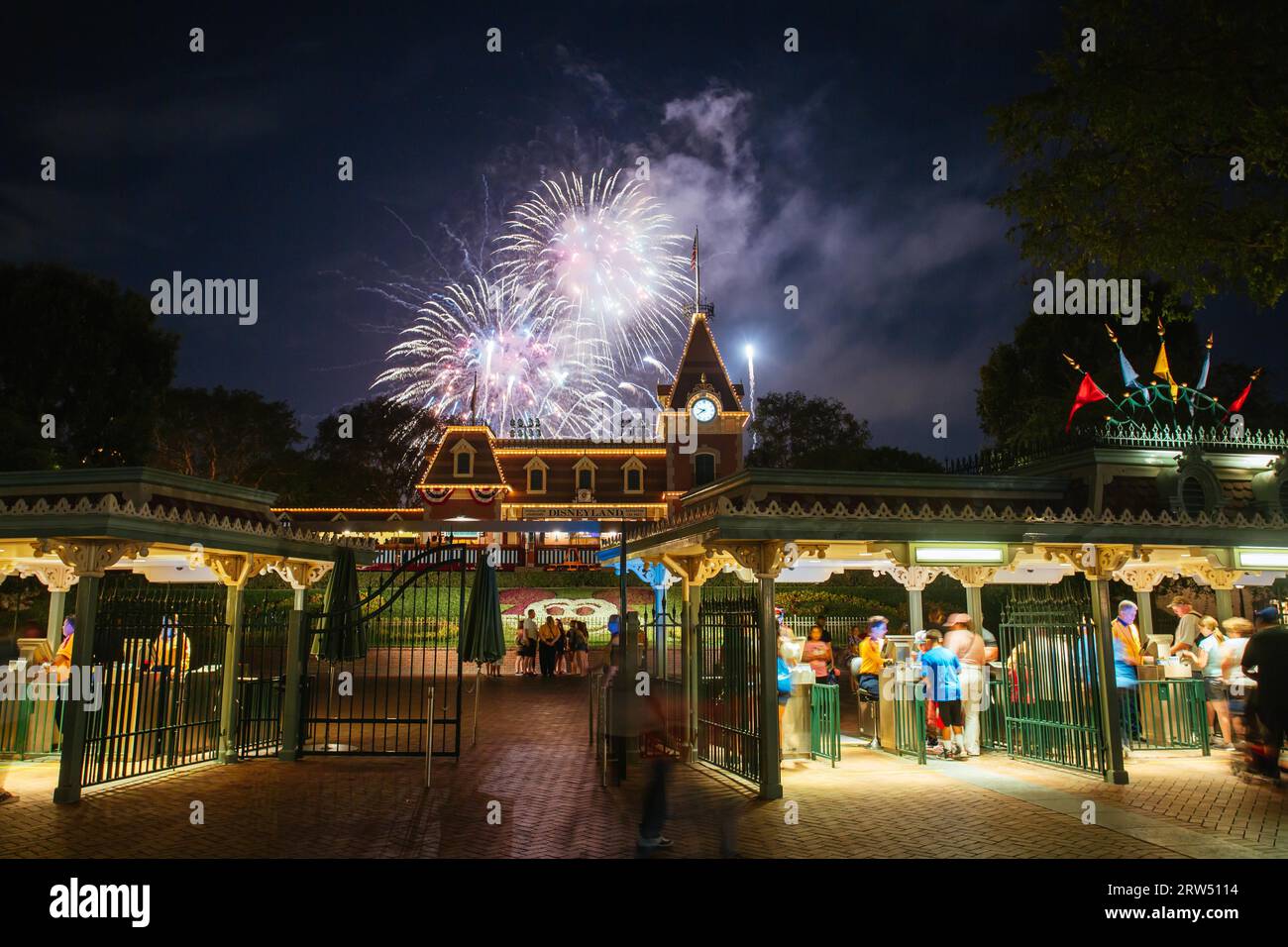 Los Angeles, USA, July 13th 2014: The famous entrance to Disney Land ...