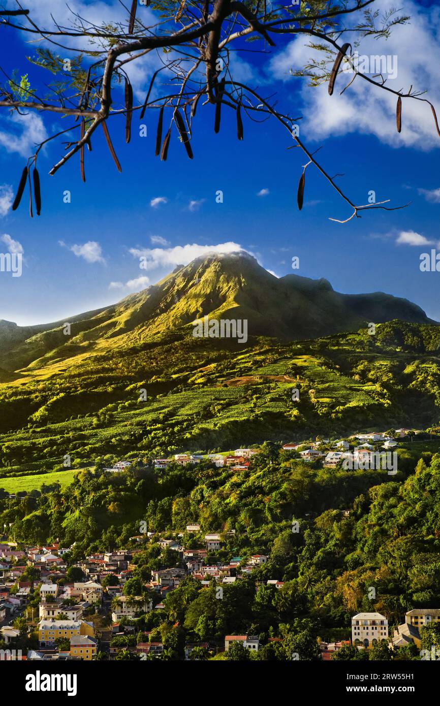 MARTINIQUE ISLAND (FRENCH WEST INDIES) SAINT PIERRE. MOUNT PELEE, WHOSE LAST VOLCANIC ERUPTION