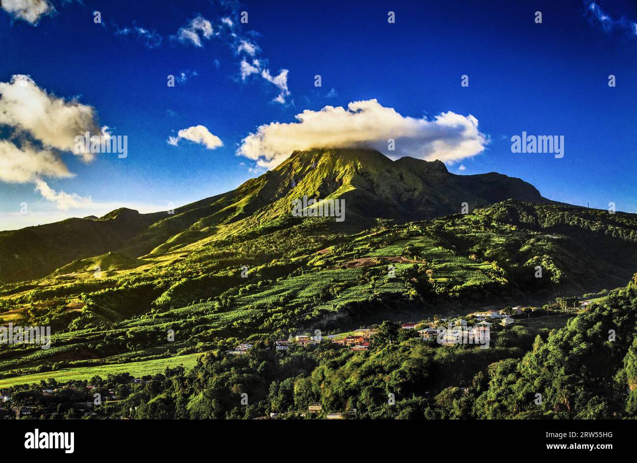 MARTINIQUE ISLAND (FRENCH WEST INDIES) SAINT PIERRE. MOUNT PELEE, WHOSE LAST VOLCANIC ERUPTION
