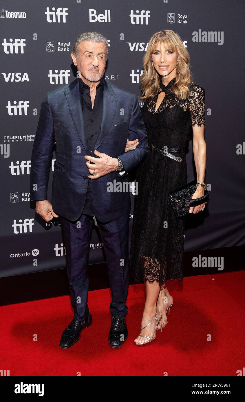 Toronto, Canada. 16th Sep, 2023. Sylvester Stallone, Jennifer Flavin attend the 'Sly' premiere during the 2023 Toronto International Film Festival at Roy Thomson Hall on September 16, 2023 in Toronto, Ontario. Photo: PICJER/imageSPACE Credit: Imagespace/Alamy Live News Stock Photo