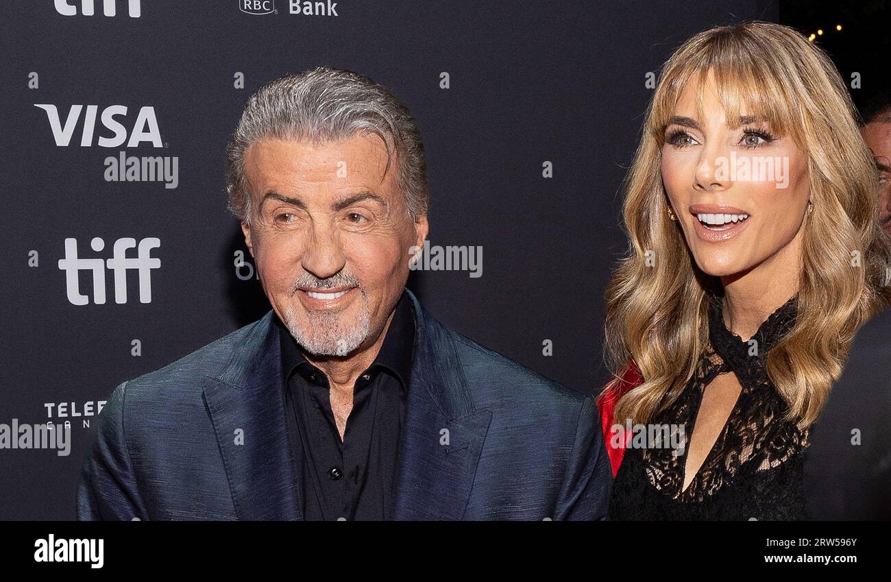 Toronto, Canada. 16th Sep, 2023. Sylvester Stallone, Jennifer Flavin attend the 'Sly' premiere during the 2023 Toronto International Film Festival at Roy Thomson Hall on September 16, 2023 in Toronto, Ontario. Photo: PICJER/imageSPACE Credit: Imagespace/Alamy Live News Stock Photo
