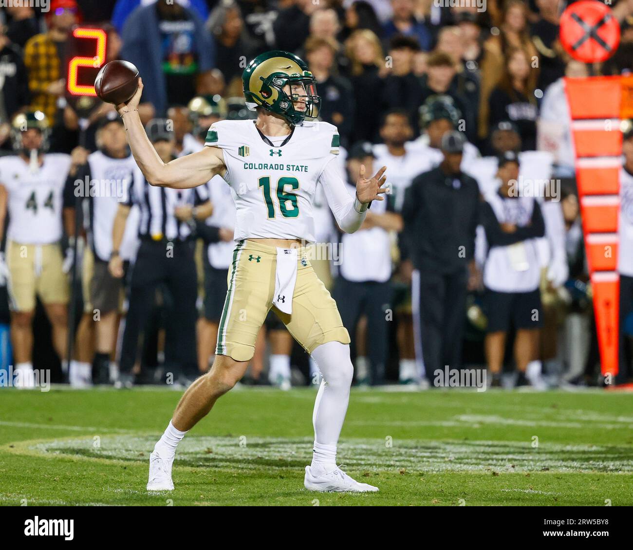 Boulder, CO, USA. 16th Sep, 2023. Colorado State Rams quarterback