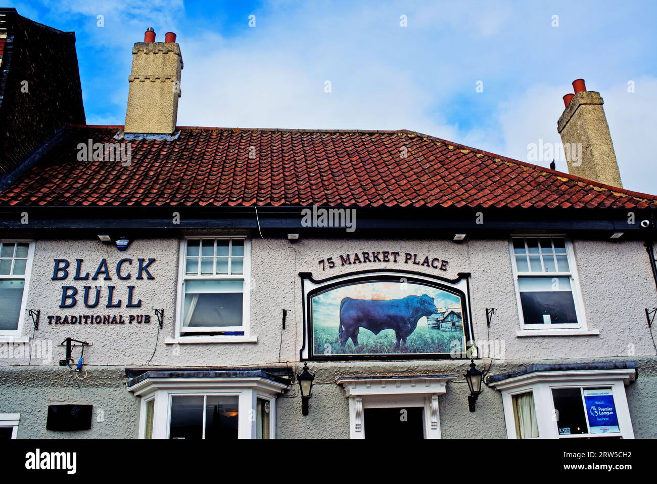 The Black Bull Pub, Market Place, Thirsk, North Yorkshire, England Stock Photo