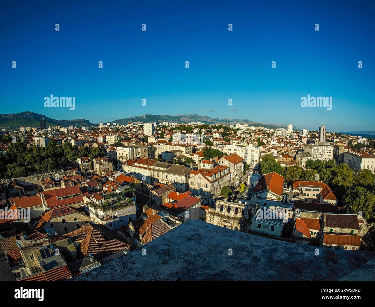 Split croatia, aerial view taken from the tower of old town palace of ...