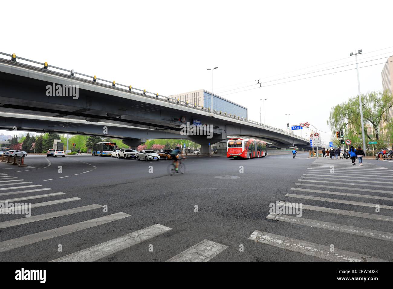 Beijing, China April 10, 2021 Architectural scenery of Muxidi bridge