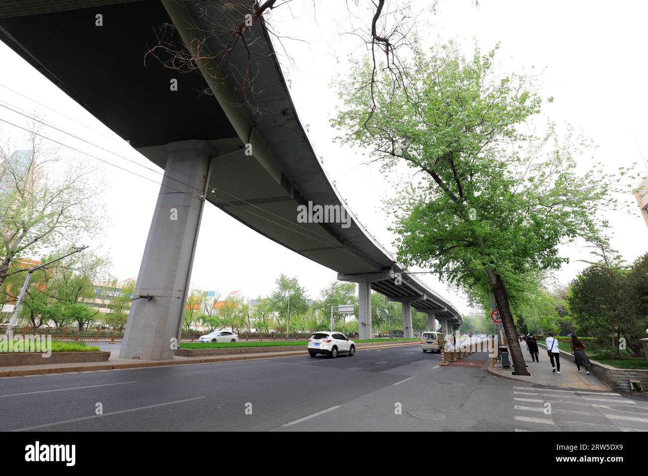 Beijing, China - April 10, 2021: Beijing overpass architecture Stock ...