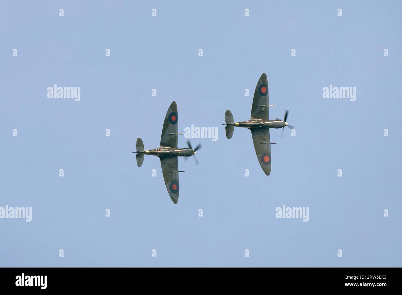 Supermarine Spitfire MH434 and MH415 during the Battle of Britain Air Show at IWM Duxford. Picture date: Saturday September 16, 2023. Stock Photo