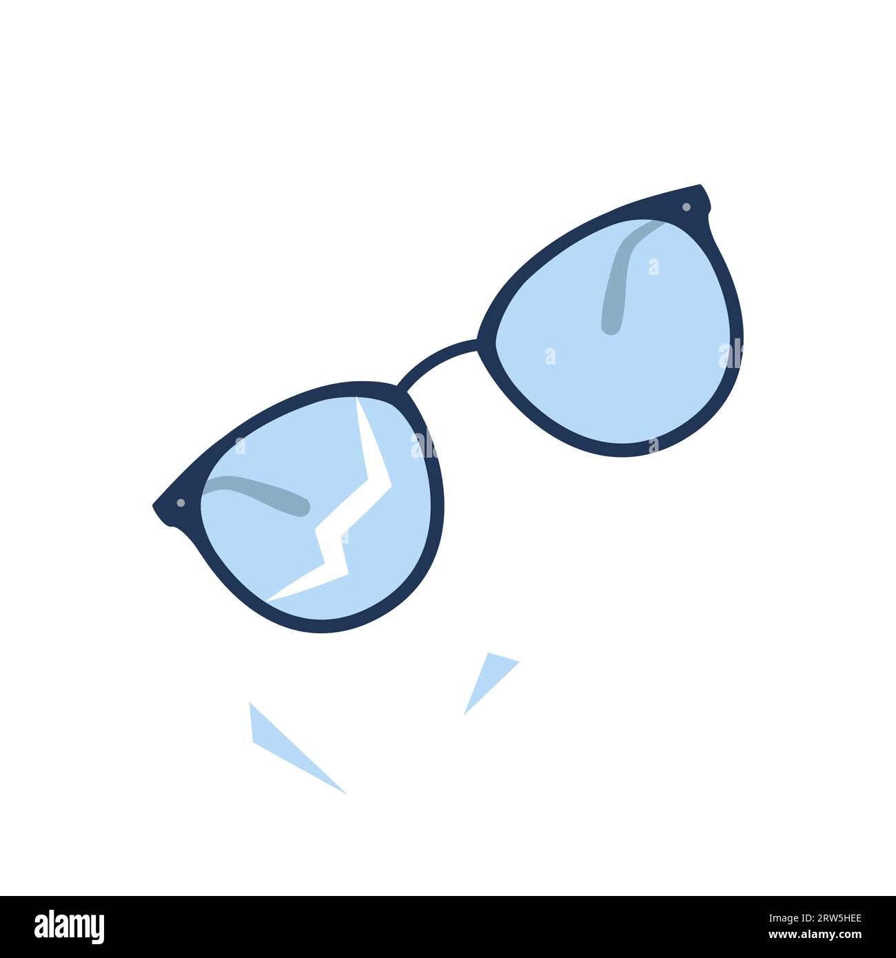 Broken glasses. Old break glasses. Vector illustration Stock Vector