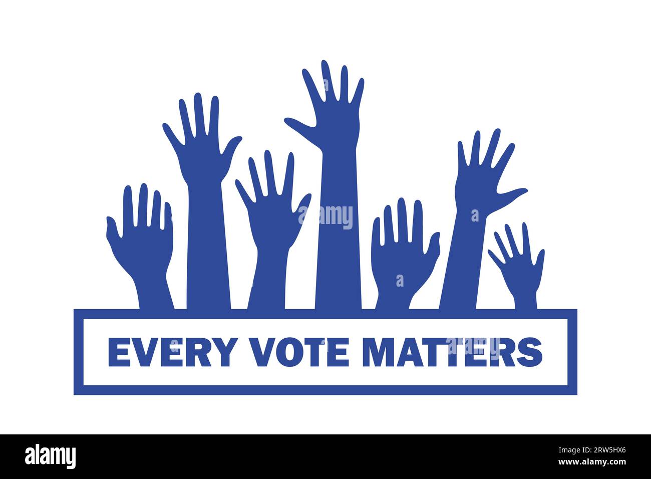 People's hands raised up. Every vote matters. Voting and election concept. Vector illustration Stock Vector