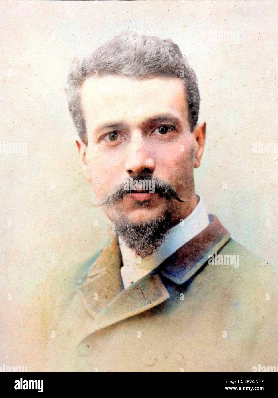 Portrait of Pierre Savorgnan de Brazza (1852 - 1905). Later coloring Stock Photo