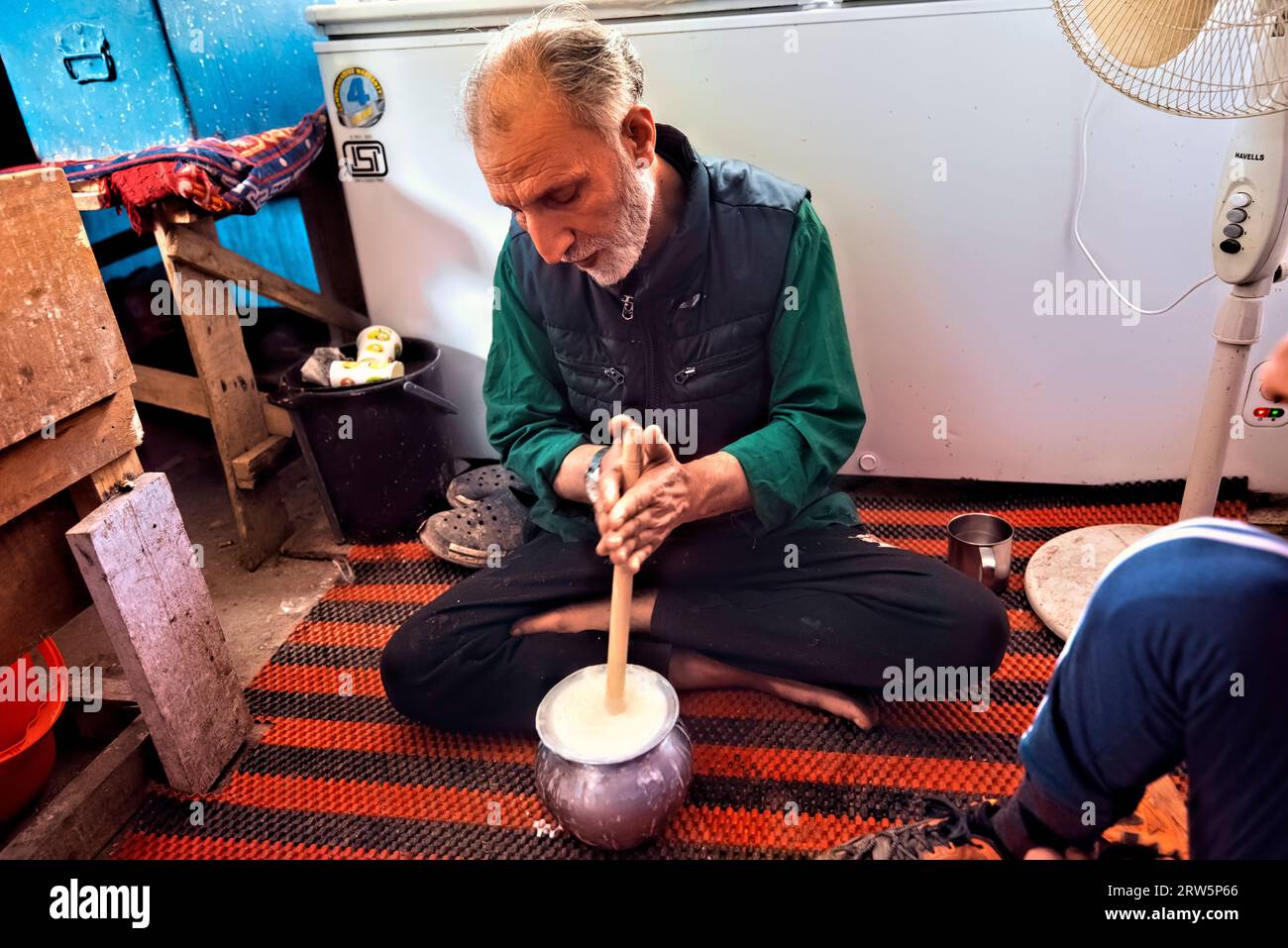 Traditional Indian lassi maker, Leh, Ladakh, India Stock Photo - Alamy