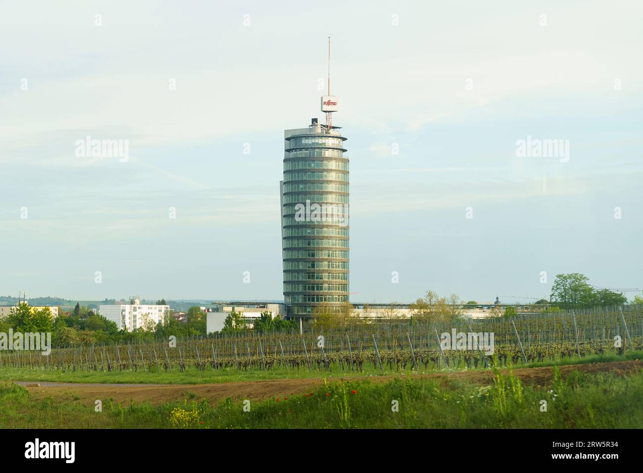 Neckarsulm, Germany - May 7, 2023: View of the Fujitsu Services GmbH building. Stock Photo