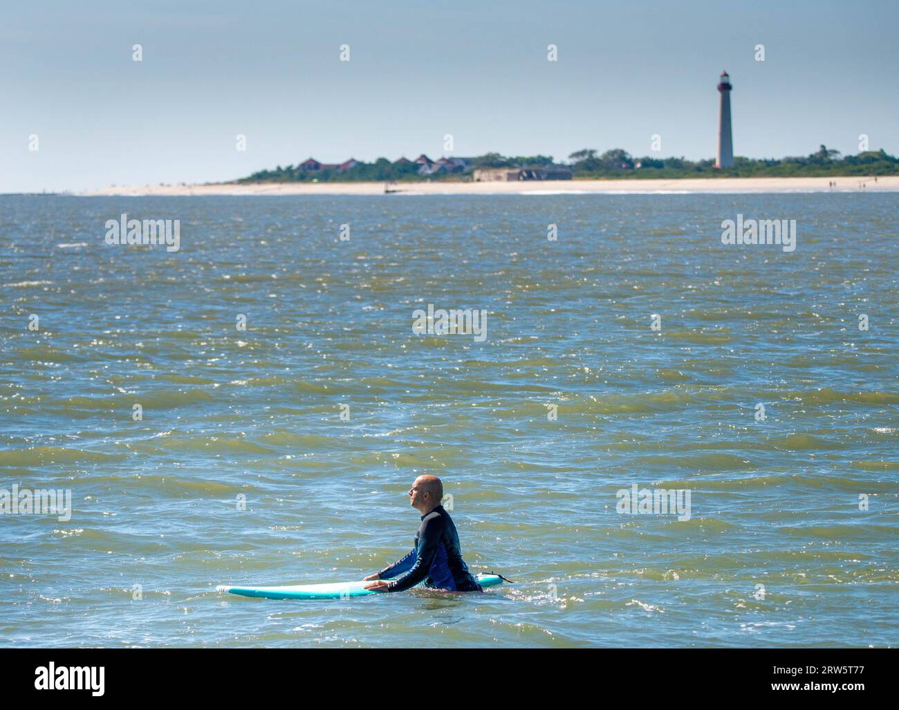 Cape May, United States. 16th Sep, 2023. Surfers attempt to ride some