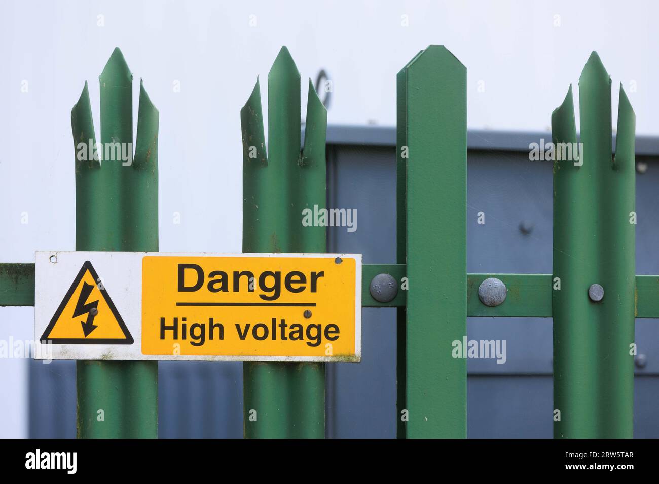 Danger high voltage warning sign Stock Photo