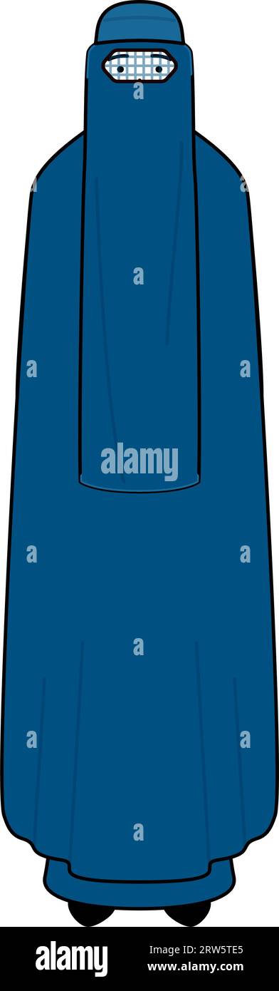 Muslim woman in burqa with a smile facing forward, Vector Illustration ...