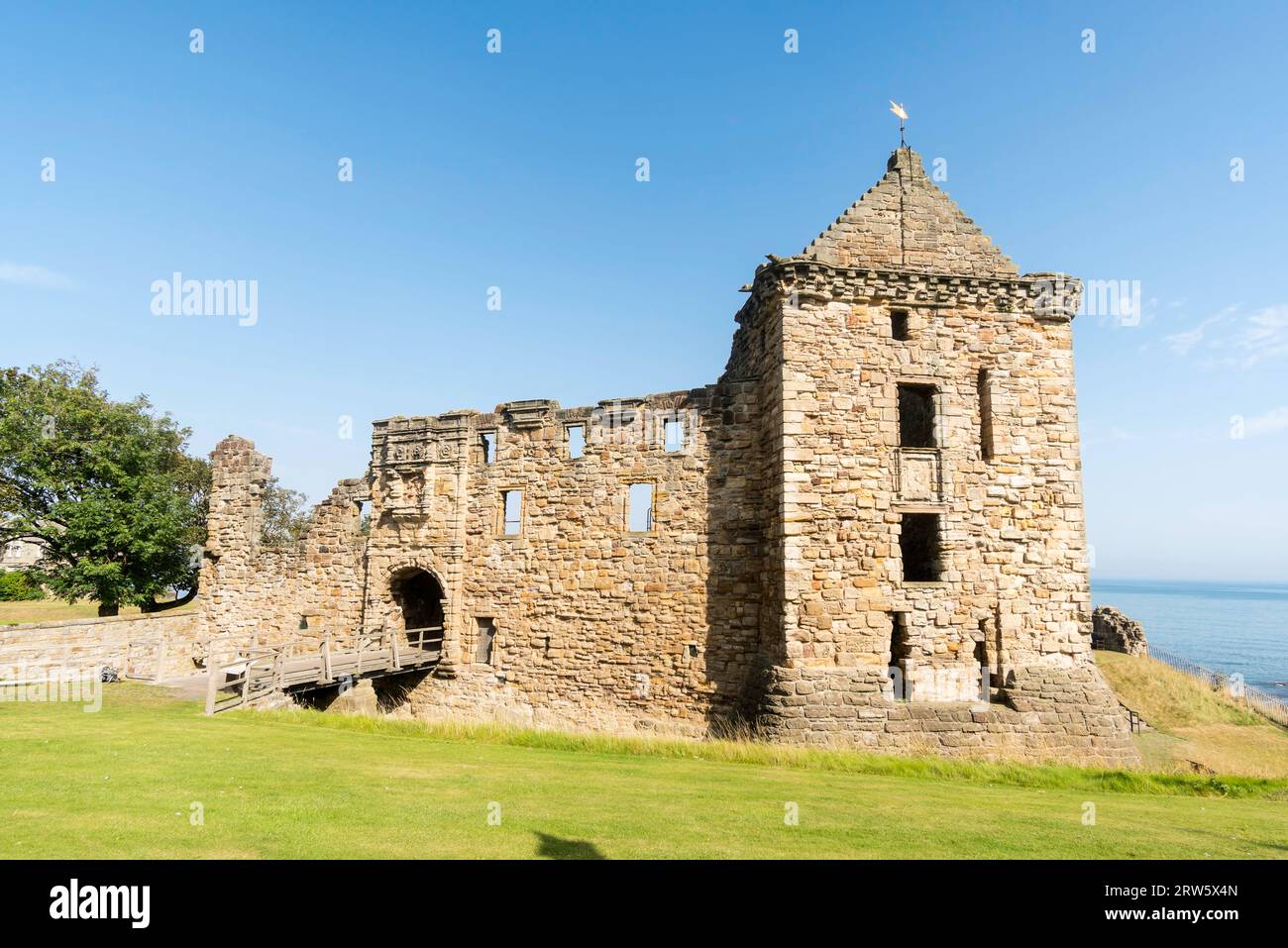 The ruins of St Andrews castle, Fife, Scotland, UK Stock Photo
