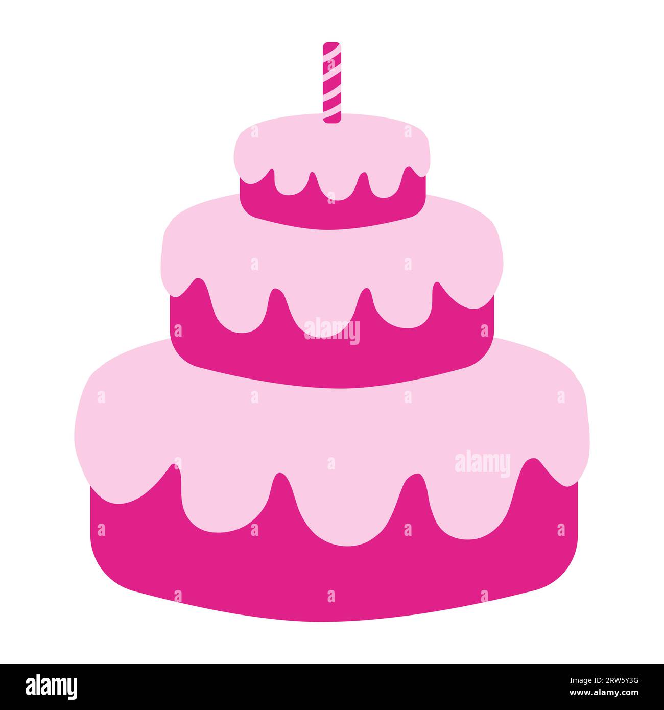 cake pink sweetness barbie doll holiday birthday Stock Vector