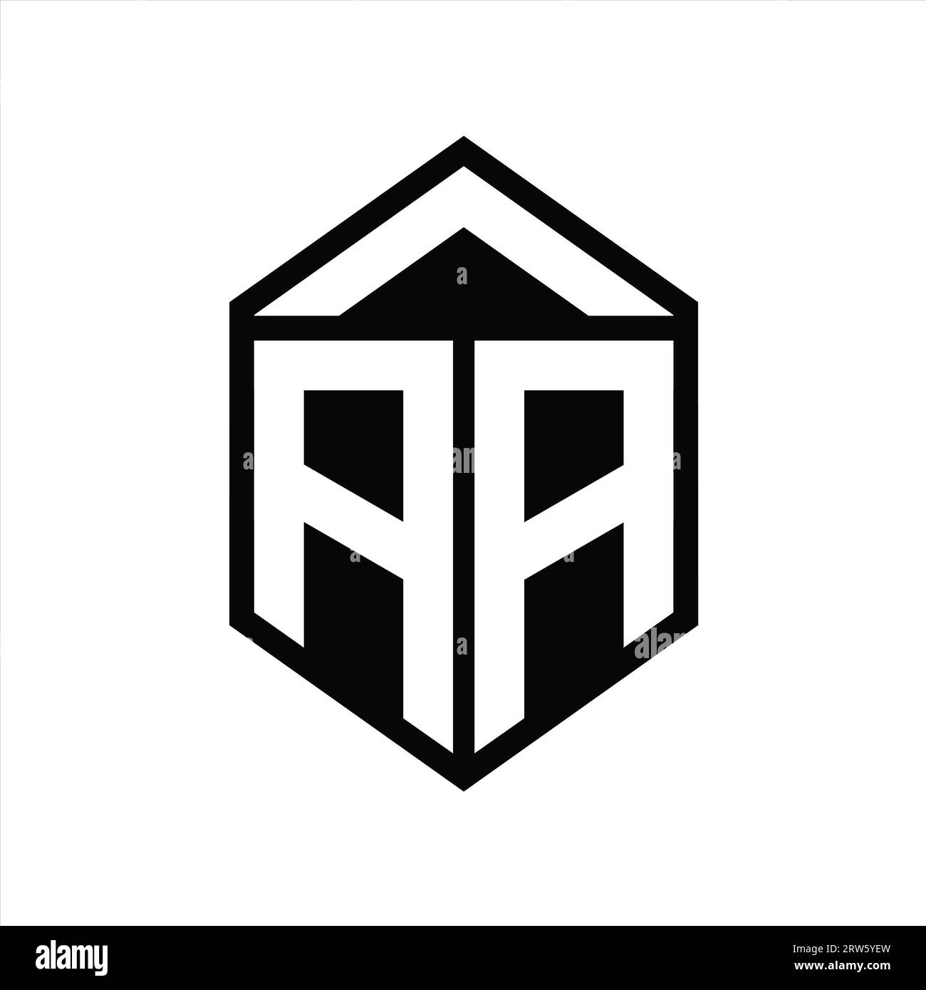 Aa logo monogram shield shape with crown design Vector Image
