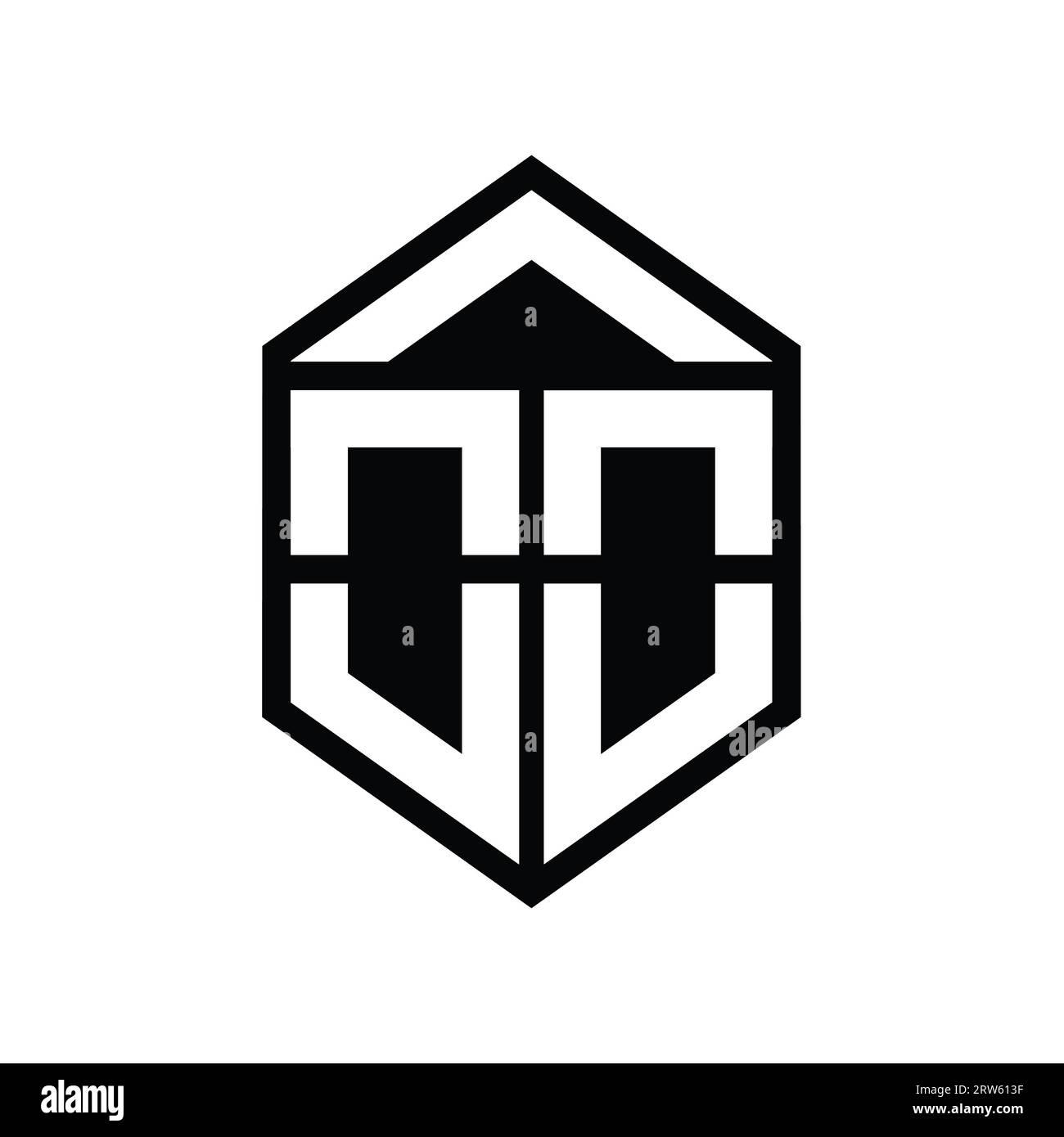 OO Letter Logo monogram simple hexagon shield shape isolated style ...