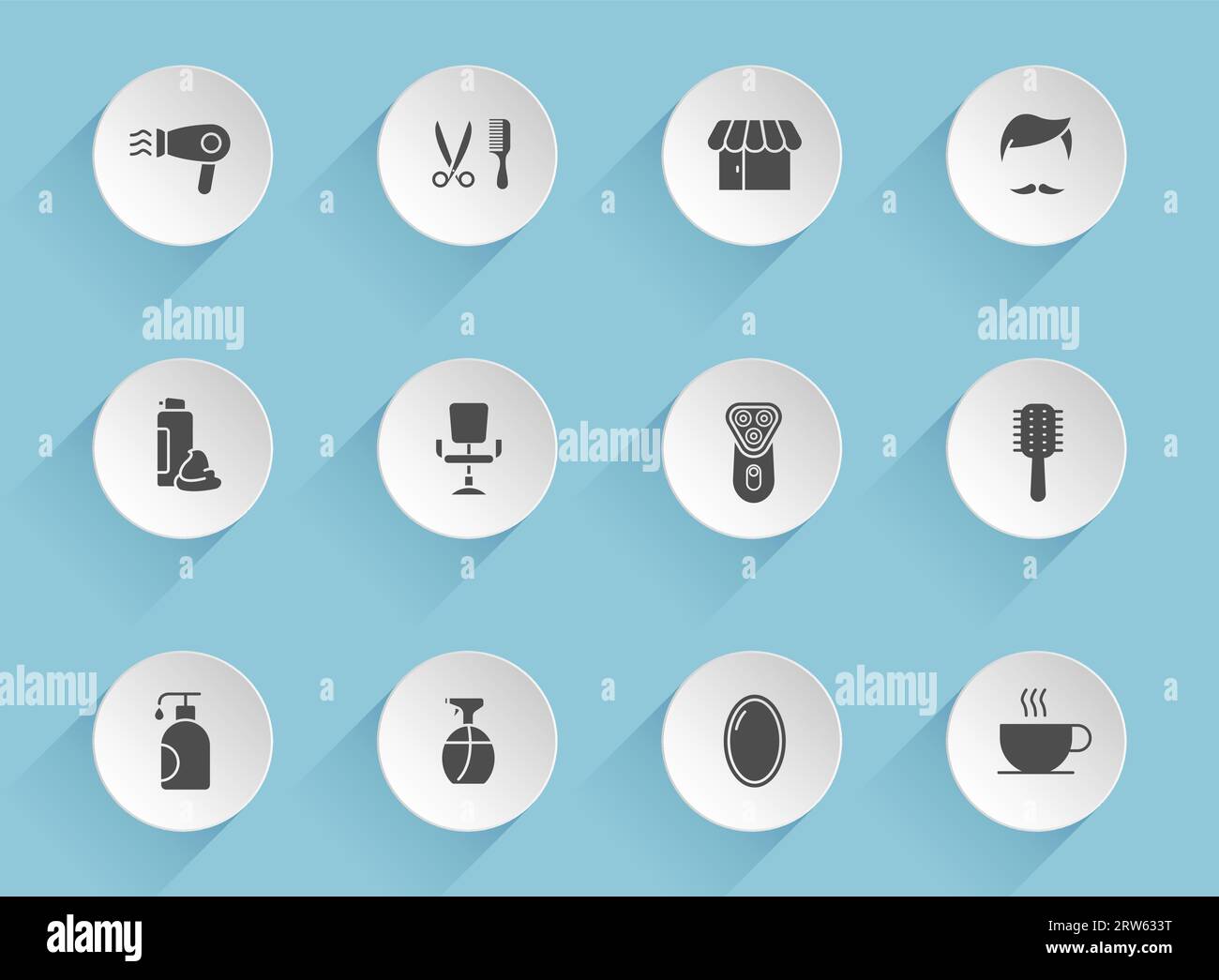 barbershop vector icons Stock Vector
