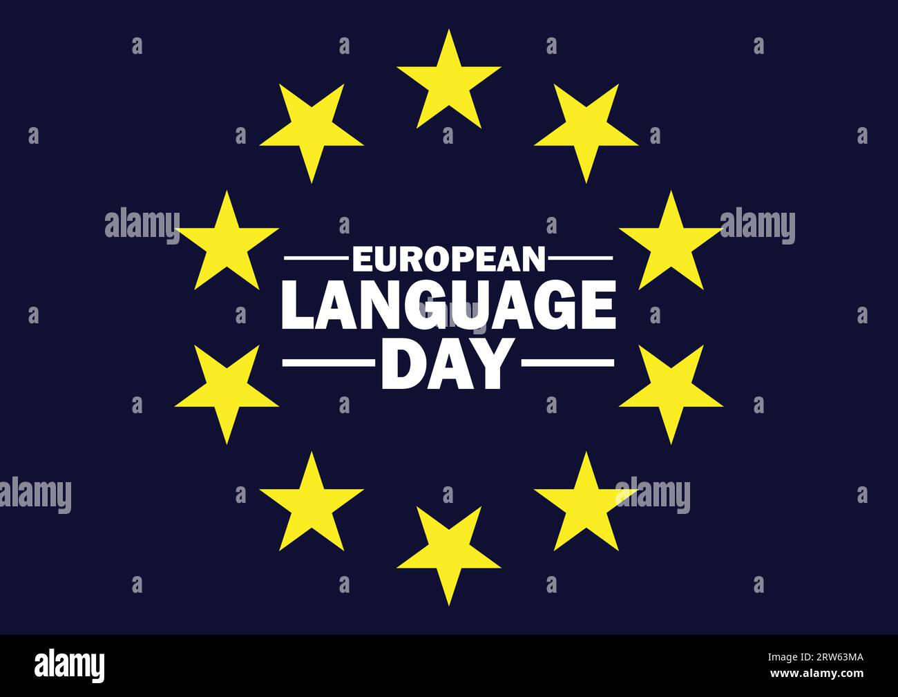 European Language Day. Holiday concept. Template for background, banner, card, poster with text inscription. Vector illustration. Stock Vector