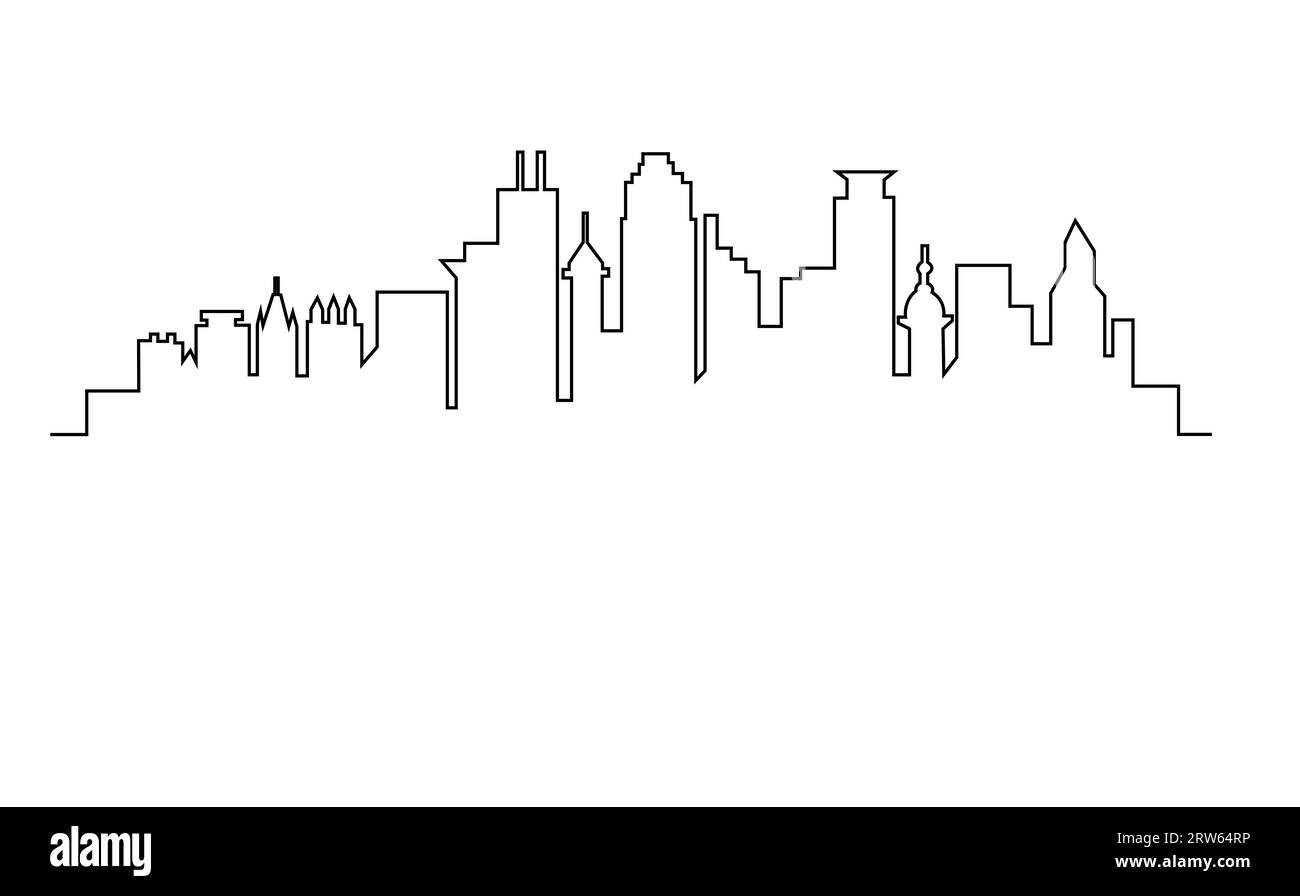 Chicago city skyline sketch Stock Photo