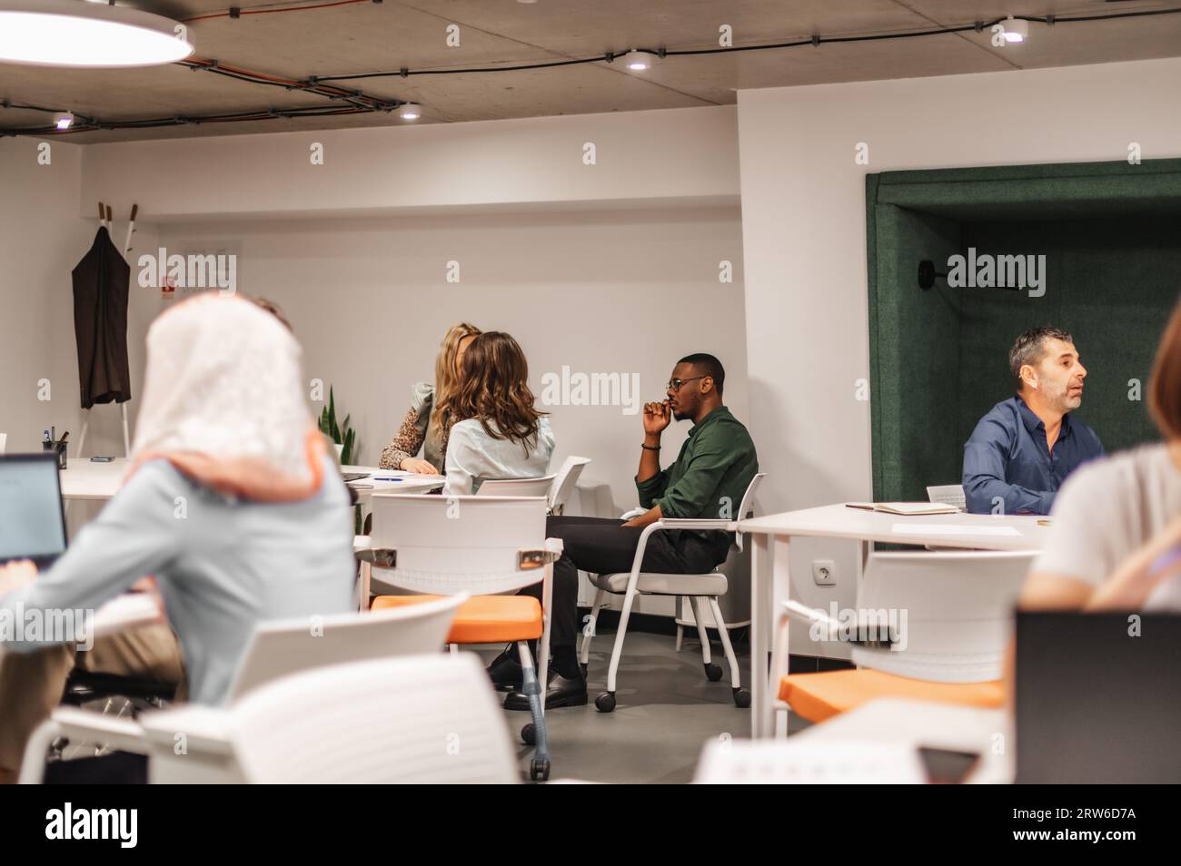 Group of multiracial employees working at the office Stock Photo