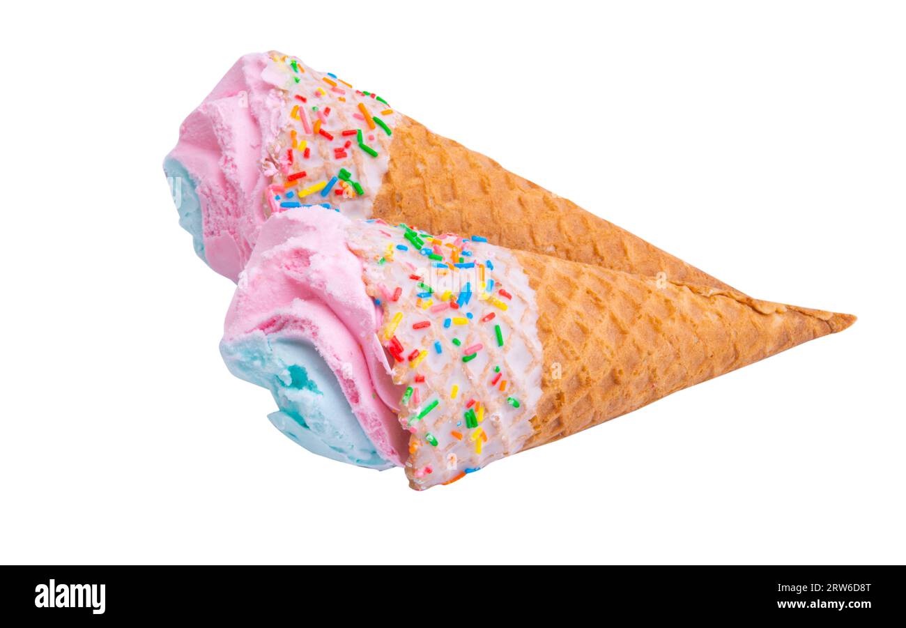 ice cream cone isolated on white background Stock Photo - Alamy