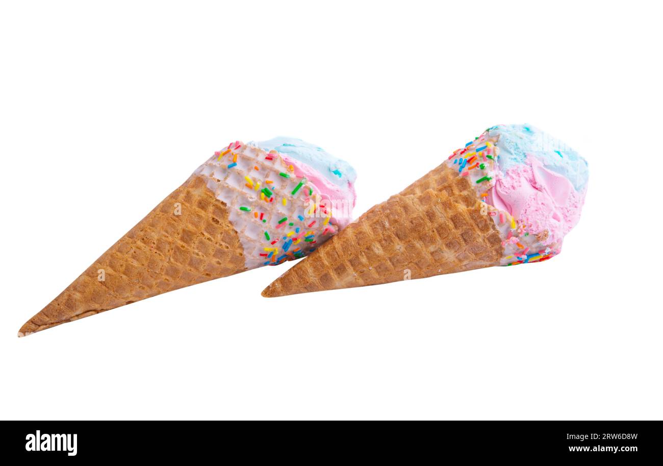 ice cream cone isolated on white background Stock Photo - Alamy
