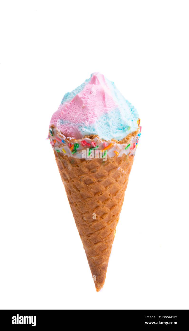 ice cream cone isolated on white background Stock Photo - Alamy