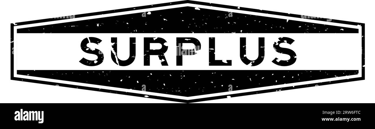 Grunge black surplus word hexagon rubber seal stamp on white background ...