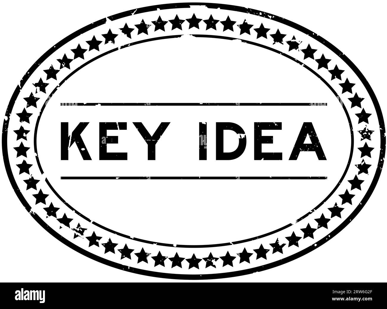 Grunge black key idea word oval rubber seal stamp on white background Stock Vector