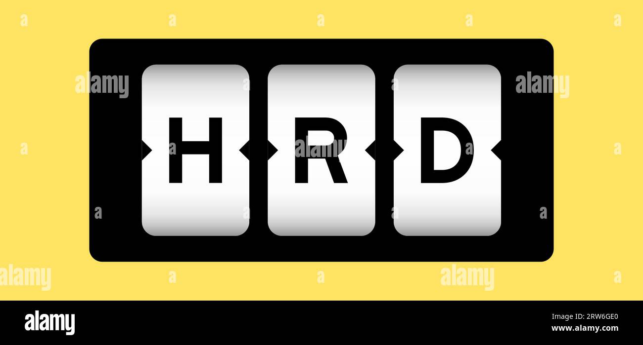 Black color in word HRD (Abbreviation of human resource development) on