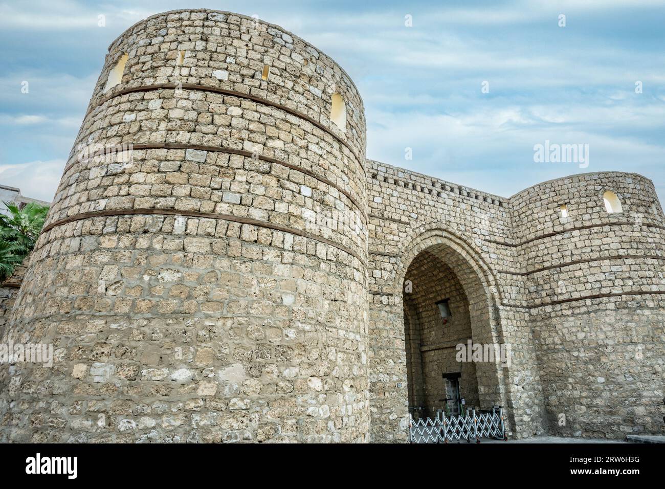 Stone arch of ancient Jeddah Old Gate on the street of Al-Balad, Jeddah, Saudi Arabia Stock Photo