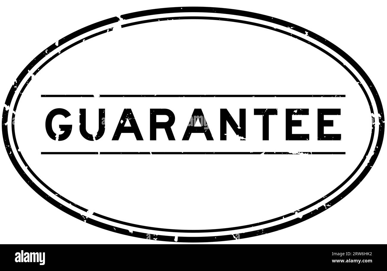 Grunge black guarantee word oval rubber seal stamp on white background Stock Vector