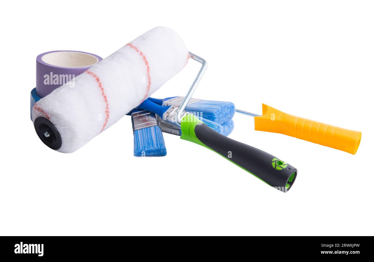 painting tools isolated on white background Stock Photo